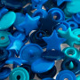 Prym Love Color Snaps Boutons-pression en plastique Étoile 12,4mm Ass. Bleu nuances - 30 pcs