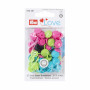 Prym Love Color Snaps Boutons-pression en plastique Fleur 13,6mm Ass. Rose/Vert/Turquoise - 30 pcs