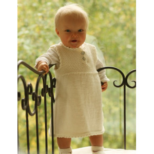 Bébé Harriet par DROPS Design - Patron de Robe et Bottines Bébé Tricotées Tailles 1 Mois - 4 Ans