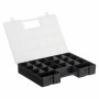 Hobbybox Boîte Rangement Deluxe Plastique pour Perles et Boutons 8-20 compartiments Noir 35,5x25,5x5,6cm