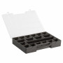Boîte de loisirs/boîte en plastique pour perles/boutons 18 compartiments Gris Coke 35,6x28,5x5,5cm