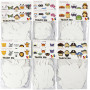 Masques en papier cartonné, blanc, H: 15-22 cm, L: 24-25 cm, 230 gr, 192 pièce/ 1 Pq.