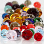 Mélange Perles à Facettes, dimension 3-15mm, dimension trou 0,5-1,5mm, 400g, couleurs assorties