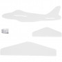 Avion en Mousse Plastifiée, L: 11,5-19cm, l: 11-17,5cm, 50 pces, blanc