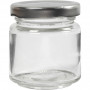 Pot de rangement en verre, H: 6,5 cm, D: 5,7 cm, 12 pièces, transparent 