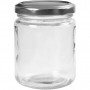 Pot en verre, transparent, H: 9,1 cm, d 6,8 cm, 240 ml, 12 pièce/ 12 boîte