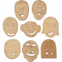 Masques, dim. 5,5-7 cm, ép. 4 mm, 24 pièce/ 1 Pq.