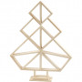 Sapin de Noël géométrique en bois, H: 40 cm, L: 31 cm, 1 pièce