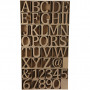 Chiffres, lettres et signes en bois, H: 13 cm, ép. 2 cm, 160 pièce/ 160 Pq.