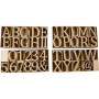 Chiffres, lettres et signes en bois, H: 13 cm, ép. 2 cm, 160 pièce/ 1 Pq.