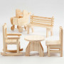 Mini-meubles, table de jardin, landau, mini-chaise, fauteuil à bascule, banc, H: 5,8-10,5 cm, 50 pièce/ 1 Pq.
