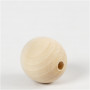 Perle en bois, d 30 mm, diamètre intérieur 5 mm, 50 pièce/ 1 Pq.