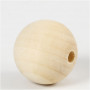 Perle en bois, d 40 mm, diamètre intérieur 7 mm, 6 pièce/ 1 Pq.