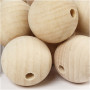 Perle en bois, d 40 mm, diamètre intérieur 7 mm, 30 pièce/ 1 Pq.
