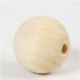 Perle en bois, d 40 mm, diamètre intérieur 7 mm, 30 pièce/ 1 Pq.