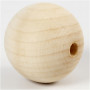 Perle en bois, d 50 mm, diamètre intérieur 8 mm, 4 pièce/ 1 Pq.