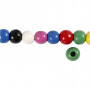 Mélange de perles en bois, ass. de couleurs, d 10 mm, diamètre intérieur 3 mm, 230 gr/ 1 Pq.