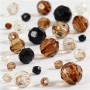 Mélange de perles à facettes, taille 4-12 mm, taille du trou 1-2,5 mm, 250 g, harmonie dorée