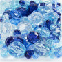 Perles à Facettes, dimension 4-12mm, dimension trou 1-2,5mm, 250g, harmonie bleue