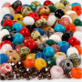 Perles à facettes, ass. de couleurs, dim. 4x6 + 8x14 mm, diamètre intérieur 1-4 mm, Le contenu peut varier , 1 set