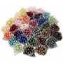 Perles de cire, ass. de couleurs, d 6+10 mm, diamètre intérieur 1,5+2 mm, 32x20 gr/ 1 Pq.