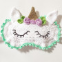 Masque de Sommeil Licorne by Rito Krea - Modèle de Crochet - Masque de Sommeil 16x11cm