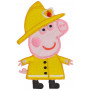 Etiquette thermocollante Gurli Pig en pompier 5x8.1cm