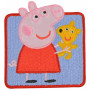 Etiquette thermocollante Gurli Pig avec Teddy Bear 6x6.5cm