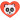Autocollant thermocollant Coeur de Panda 6.8x6.1cm