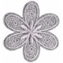 Etiquette thermocollante Fleur grise 4.5x4cm
