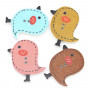 Boutons Infinity Hearts Buttons Wooden Birds Ass. couleurs 26x24 mm - 50 pcs