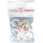 Anneaux en bois Infinity Hearts / Anneaux à rideaux ronds 25 mm - 10 pcs