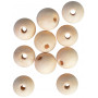 Perles en bois Infinity Hearts rondes 12 mm - 10 pièces