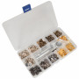 Boutons poussoirs Infinity Hearts dans une boîte en plastique avec outil en métal or/noir/argent/cuivre 12.5mm - 40 sets