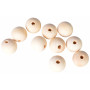 Perles en bois Infinity Hearts rondes 20 mm - 10 pièces