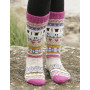 Mouton Endormi par DROPS Design - Patron de Chaussettes Tricotées avec Motif Multicolore Pointures 35-46