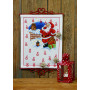 Kit de broderie Permin Calendrier de Noël - Père Noël et hibou 32 x 41 cm