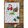 Kit de broderie Permin Calendrier de l'Avent - Père Noël dans la cheminée 38 x 50 cm