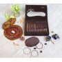 Knitpro Knit &amp; Sip Limited Edition Set d'aiguilles circulaires interchangeables 60-80-100cm 3.5-8.00mm - 8 tailles
