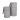 Infinity Hearts Kit Sacs de Tricot Rond Gris/Blanc 27x16/36x20cm - 2 pces