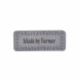Etiquette Made by Farmor Faux cuir gris 5x2cm - 1 pièce