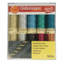 Gütermann Set de fils à coudre métallique 8 couleurs 50m - 10 pcs