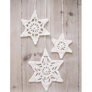 Étoiles des Vœux par DROPS Design - Patron d'Étoile de Noël au Crochet 3 Tailles