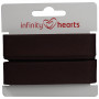 Infinity Hearts Ruban de reliure Coton 40/20mm 15 Brun foncé - 5m