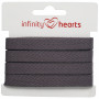 Infinity Hearts Ruban à chevrons coton 10mm 15 Gris foncé - 5m
