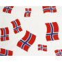 Tissu en coton avec drapeau norvégien 145cm - 50cm