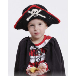 Ohé ! by DROPS Design - Patron de Chapeau de Pirate au Crochet avec Crâne tailles 1 - 10 ans
