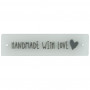 Étiquette transparente Handmade With Love gris - 1 pc