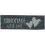 Étiquette Handmade With Love gris et gris clair - 1 pc