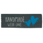 Étiquette Handmade With Love gris et bleu - 1 pc